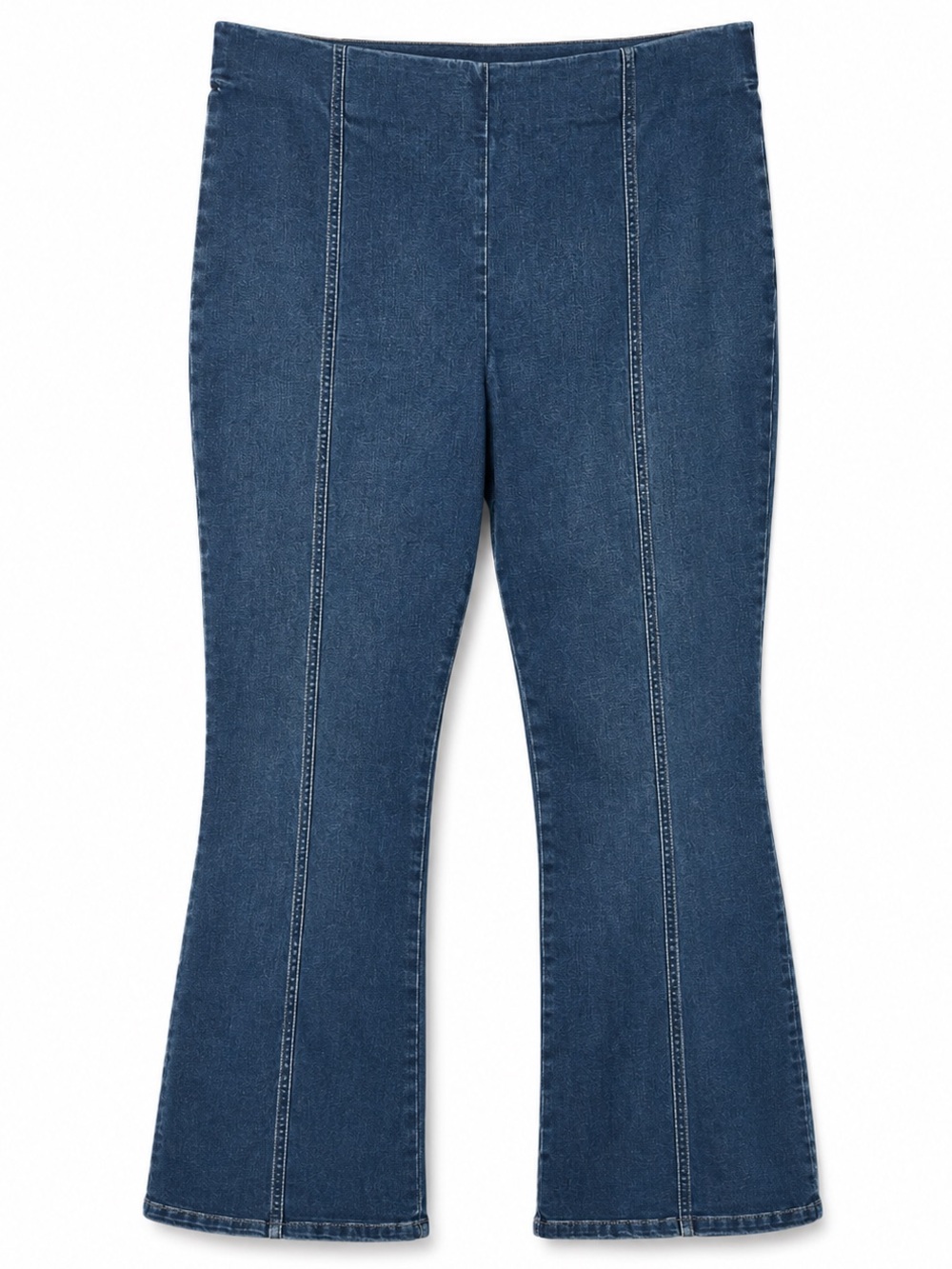 Lee Blue Denim Pull On Pintuck Flare Jeans XXL
